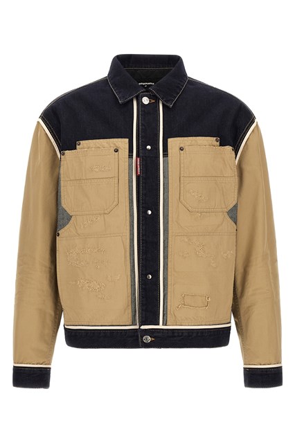 Giacca in denim bimateriale