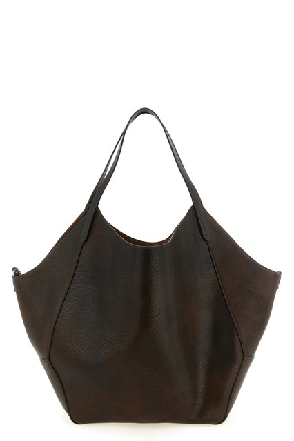 Shopping Duo reversibile in pelle effetto Lizard