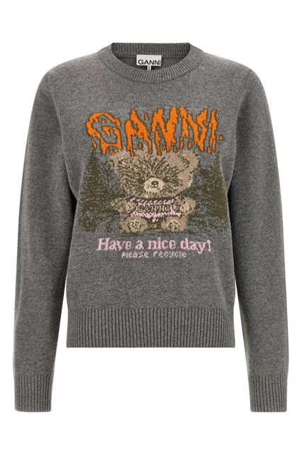 Maglione con intarsio frontale