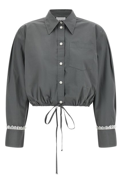 Camicia cropped con pizzo