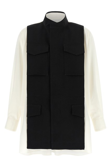 Camicia ibrida con pannello frontale modello.