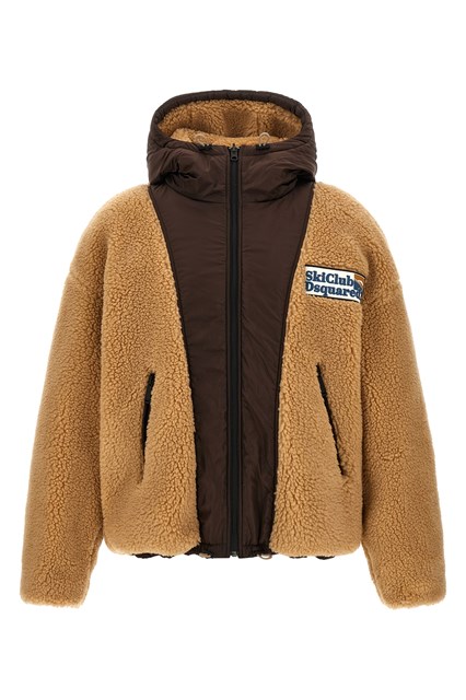 Giacca  reversibile Teddy con patch logo
