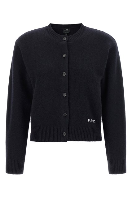 Cardigan 'Lila' in lana con intarsio logo