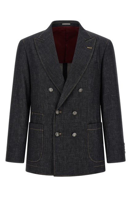 Blazer doppiopetto in denim