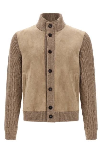 Cardigan pannello suede
