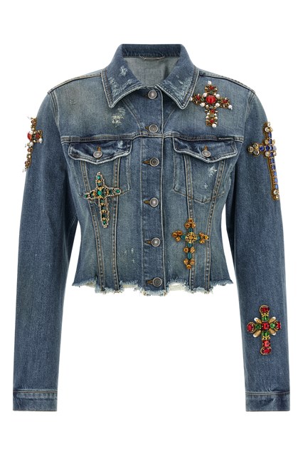 Giacca denim croci