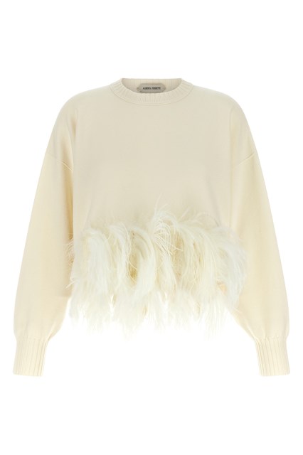 Maglia crop piume