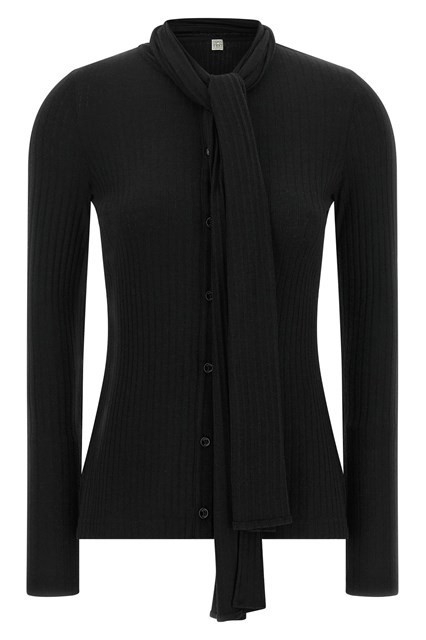 Cardigan collo lavallière