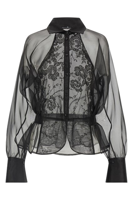 Camicia seta e pizzo