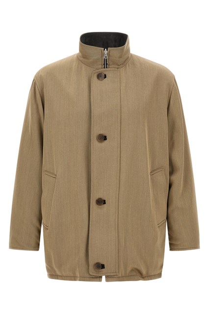 Giacca reversibile lana e pelle