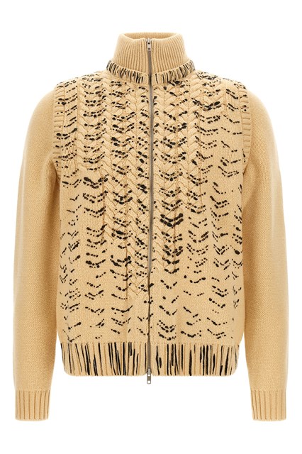 Cardigan maglia traforata